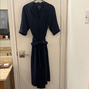 Elegant Navy Wrap Dress